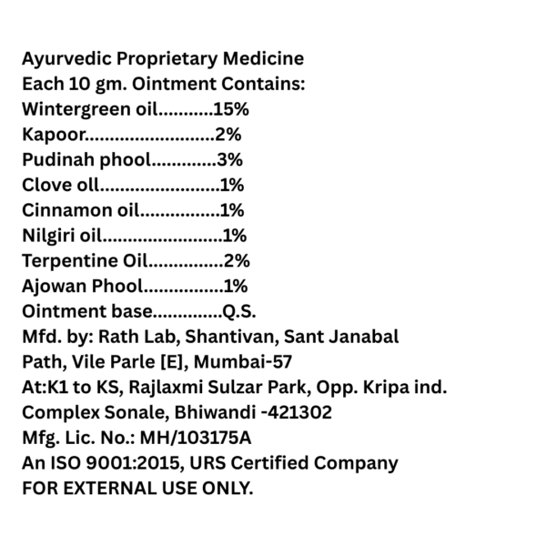 Rampa Ointment - Ayurvedic Pain Relief for Joints & Muscles - Image 2